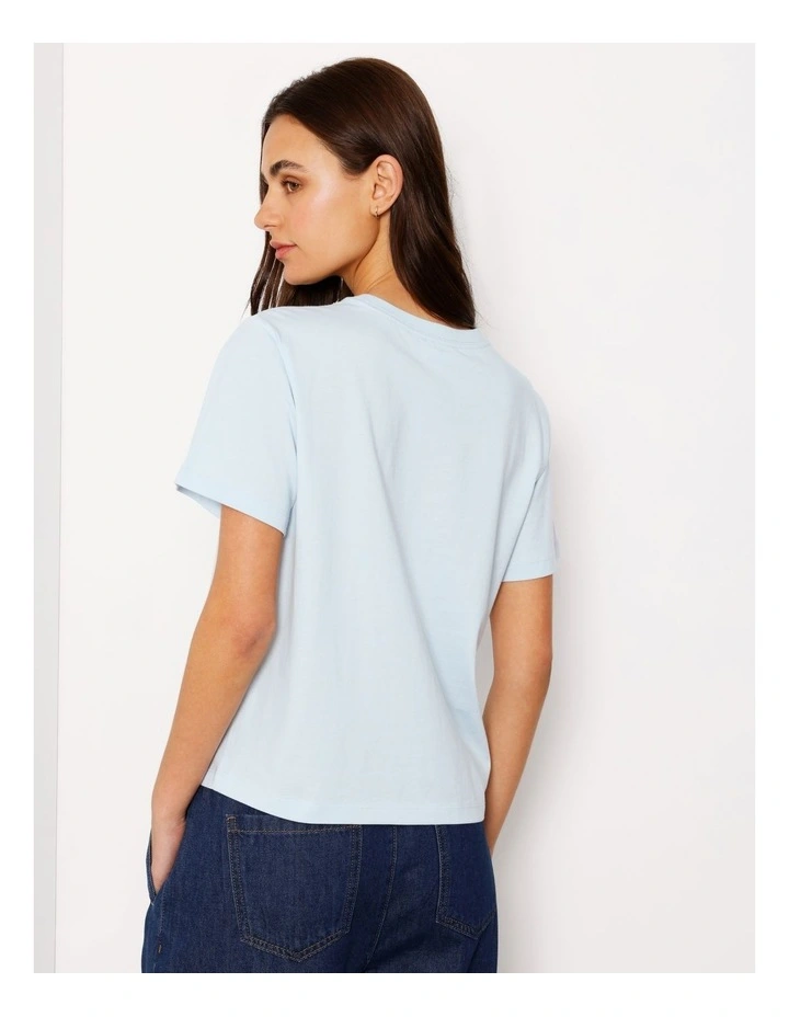 Relaxed Crew Neck Tee in Ice Water image 5