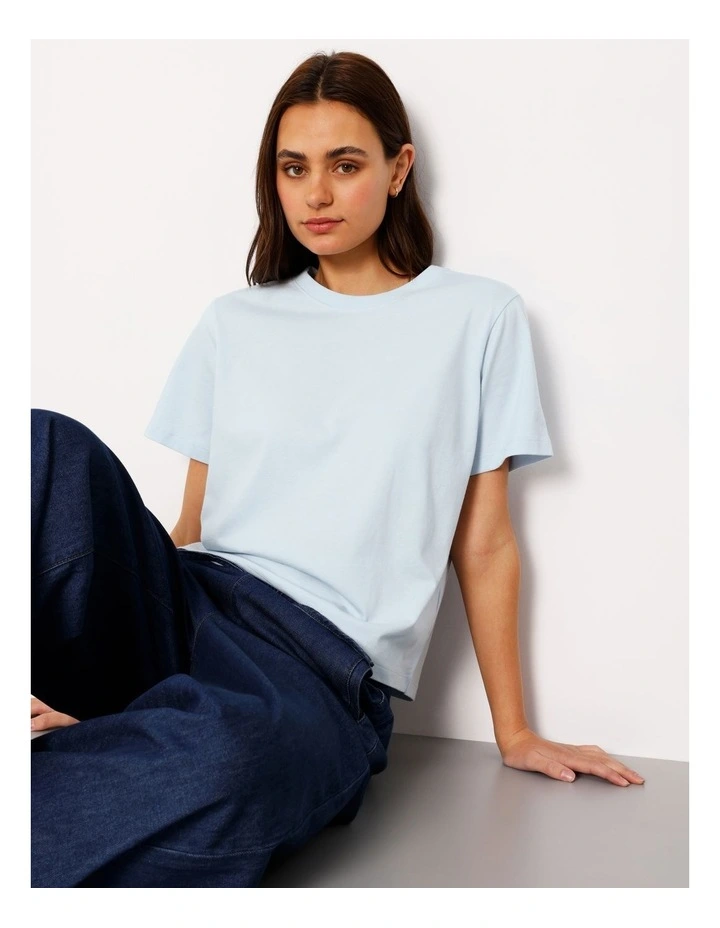 Relaxed Crew Neck Tee in Ice Water image 6