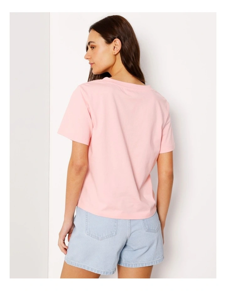 Relaxed V-Neck Tee in Blush image 5