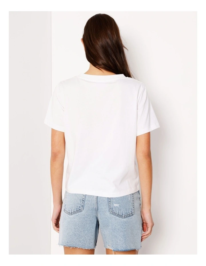 Relaxed V-Neck Tee in White image 6