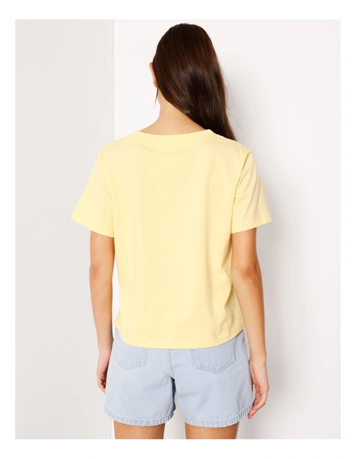 Relaxed V-Neck Tee in Light Yellow image 6