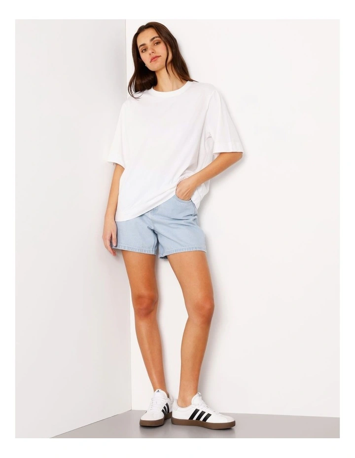 Boxy Oversized Tee in White image 2