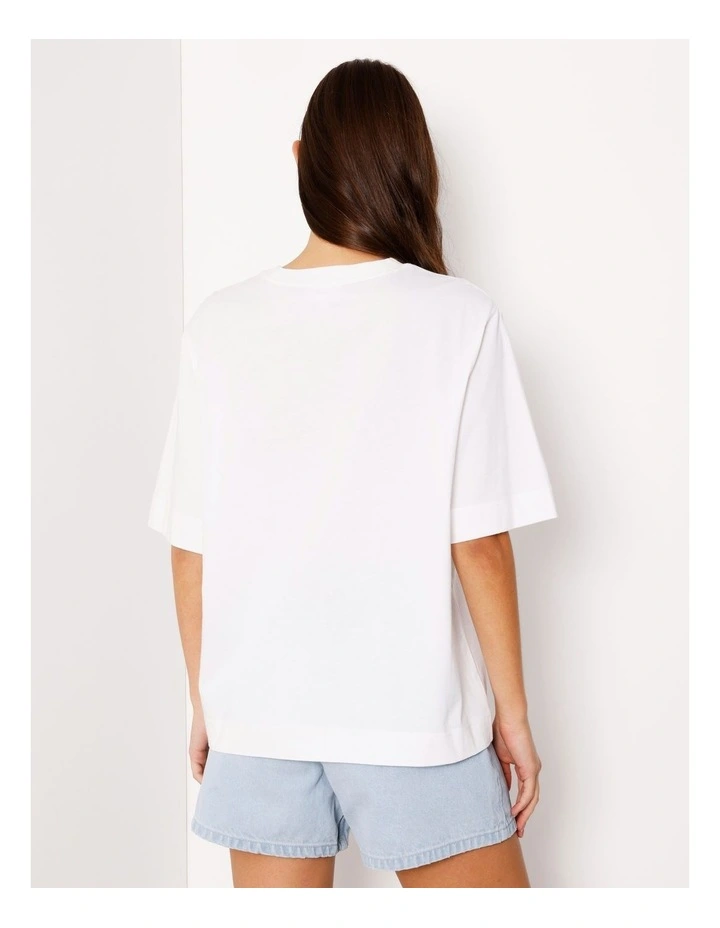 Boxy Oversized Tee in White image 6