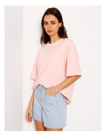 Boxy Oversized Tee in Blush