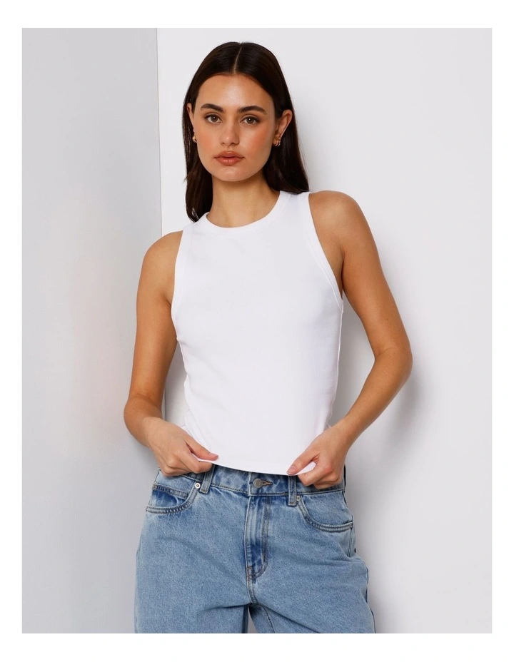 Rib Tank in White image 2