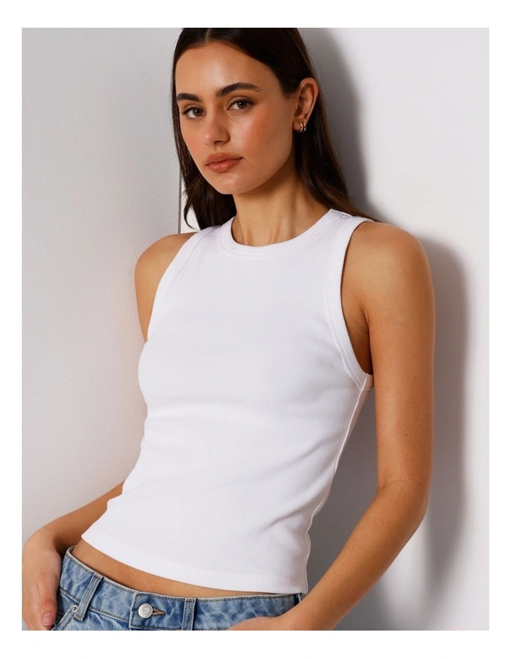 Rib Tank in White image 4
