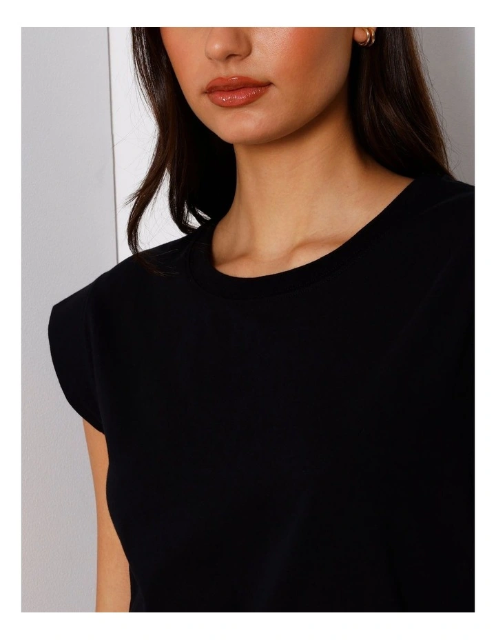 Extended Sleeve Jersey Tee in Black image 3