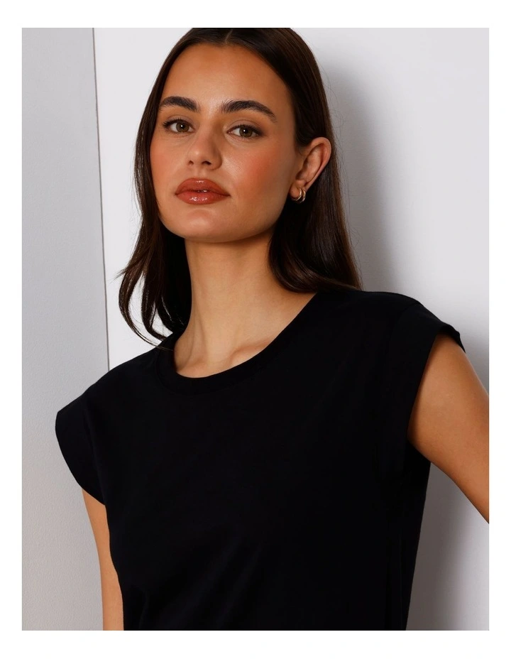 Extended Sleeve Jersey Tee in Black image 6