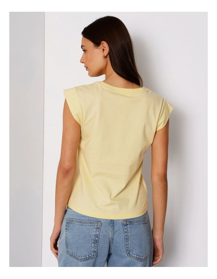 Extended Sleeve Jersey Tee in Light Yellow image 5