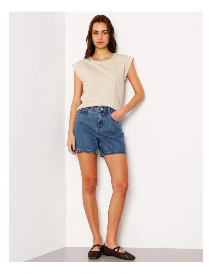 Extended Sleeve Jersey Tee in Beige image 2