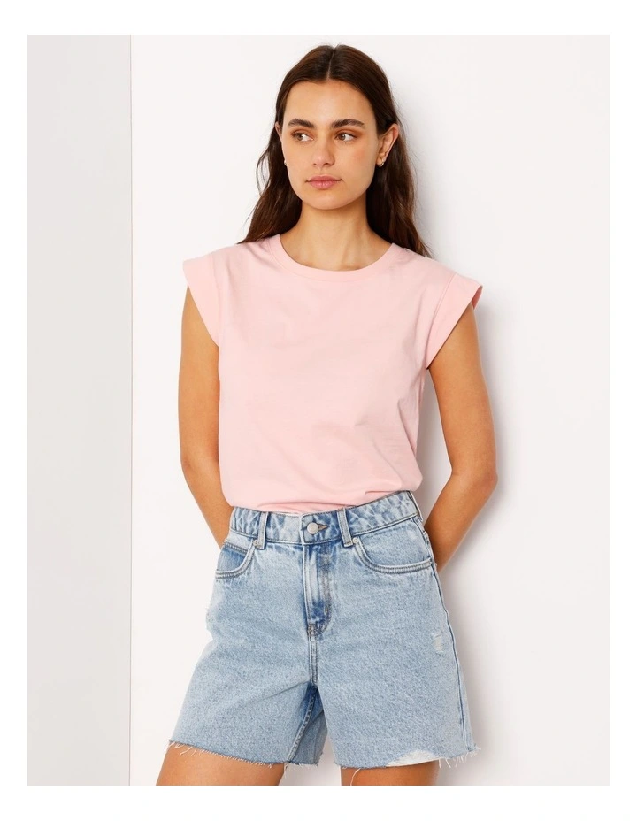Extended Sleeve Jersey Tee in Blush image 1