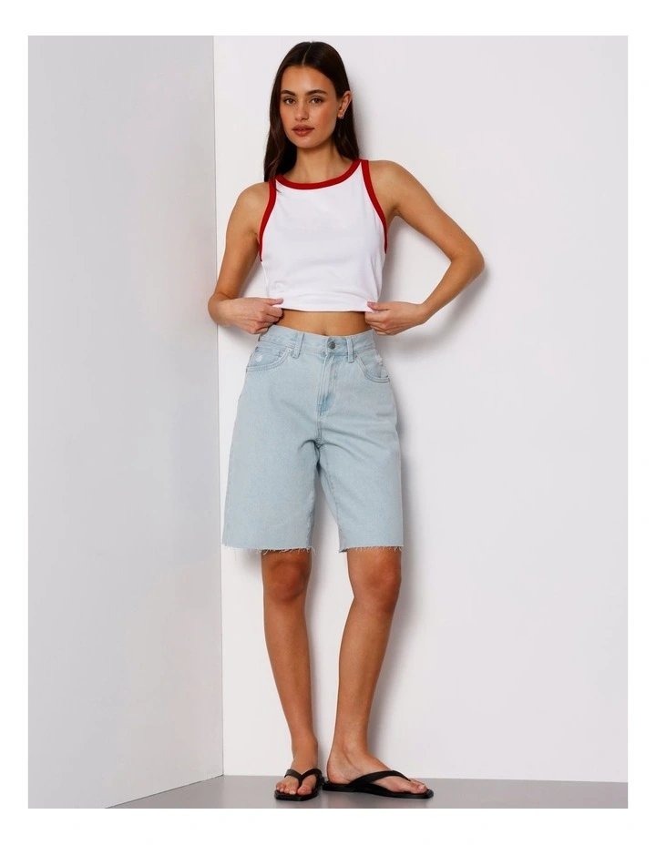 Ringer Tank in White/Red image 6