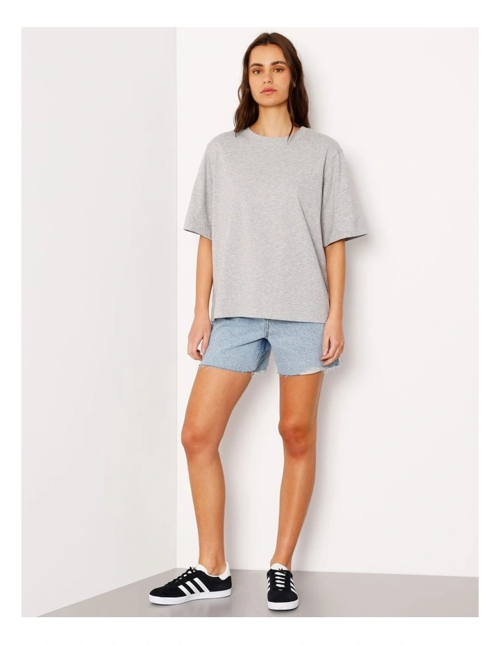 Boxy Oversized Tee in Grey Marle image 1