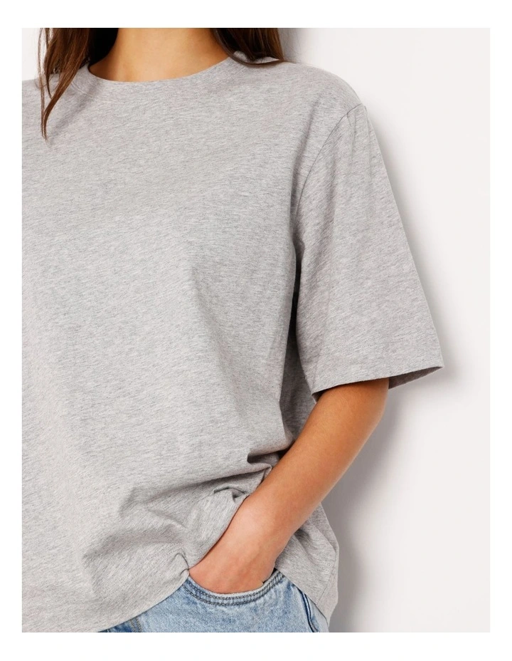 Boxy Oversized Tee in Grey Marle image 3