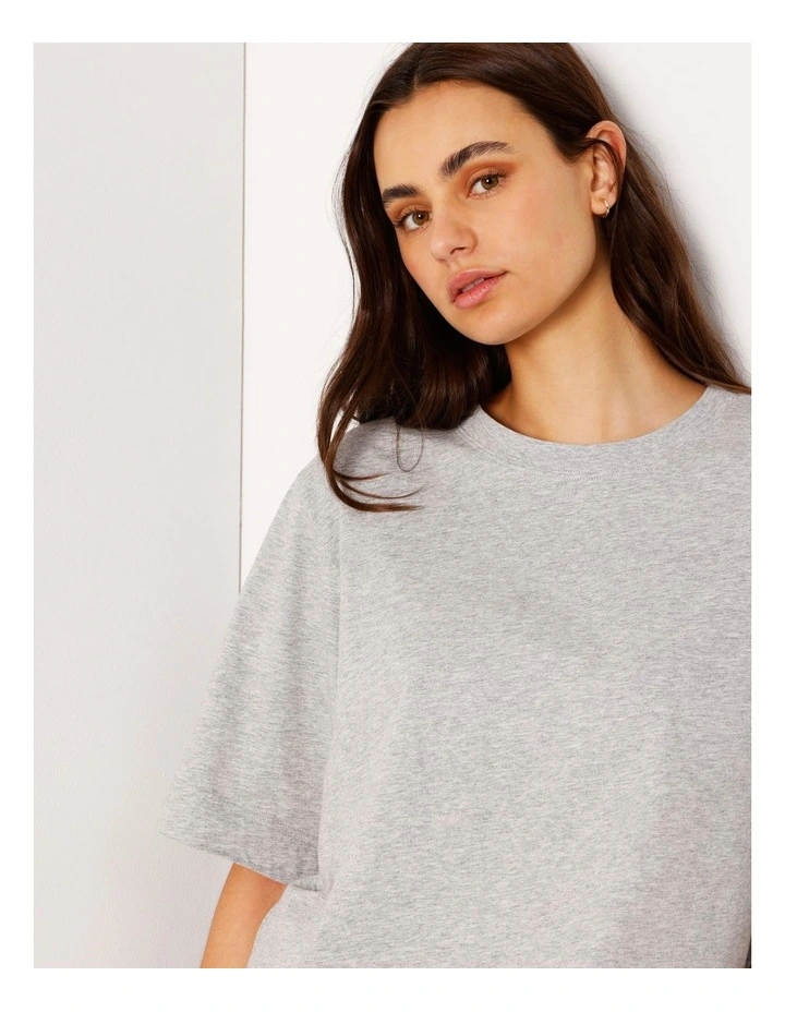 Boxy Oversized Tee in Grey Marle image 4