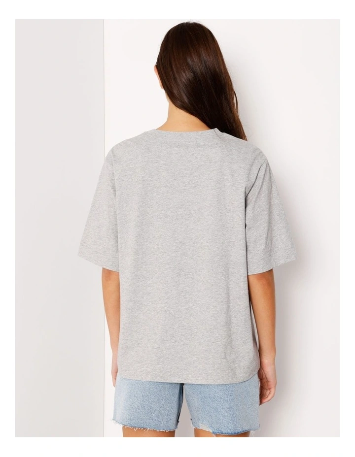 Boxy Oversized Tee in Grey Marle image 5