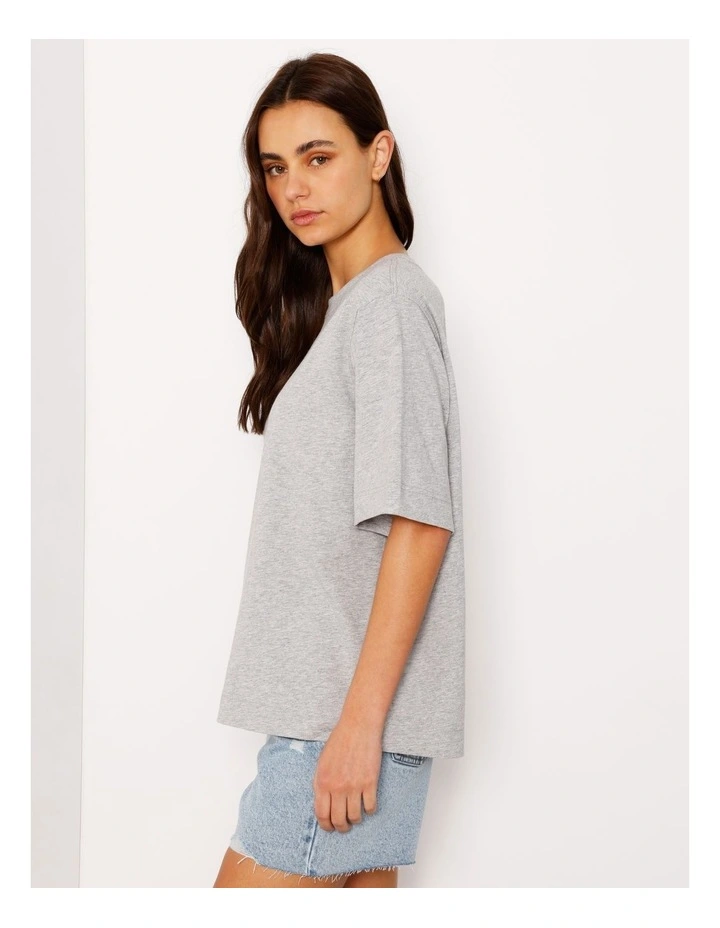 Boxy Oversized Tee in Grey Marle image 6