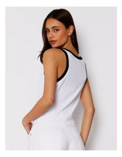 Ringer Tank in White/Black