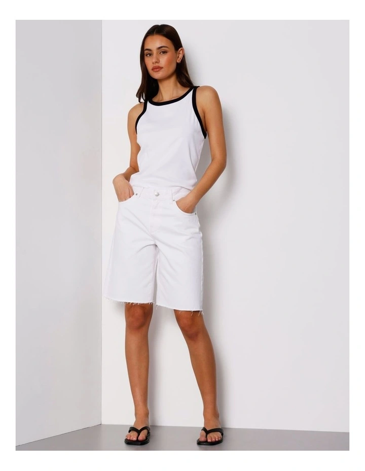 Ringer Tank in White/Black image 3