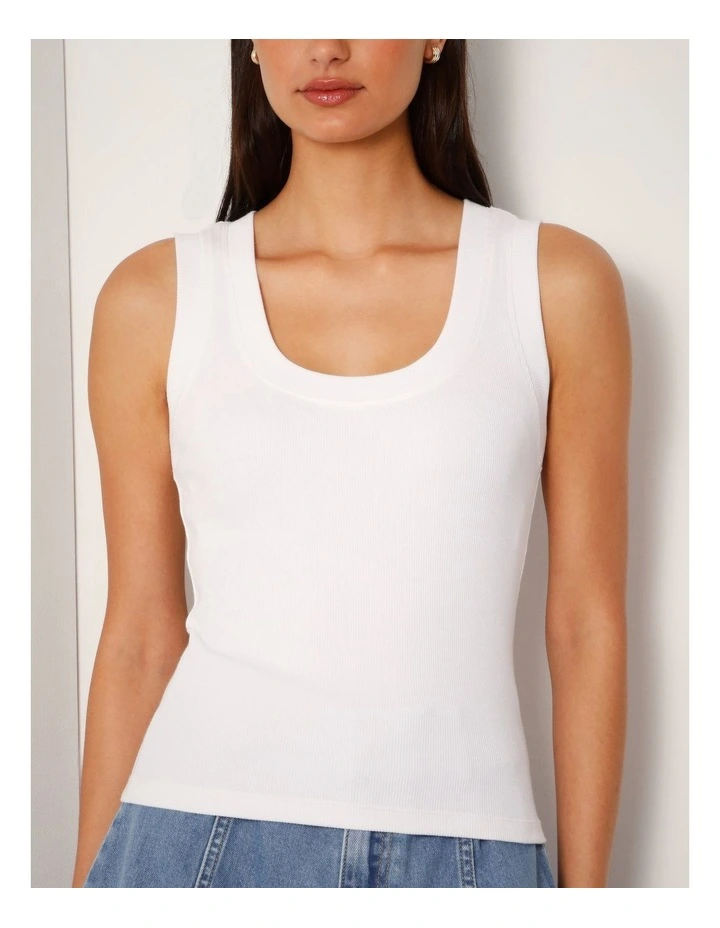 Scoop Neck Tank In White image 4