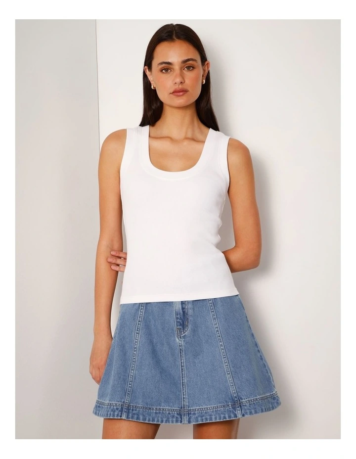 Scoop Neck Tank In White image 5