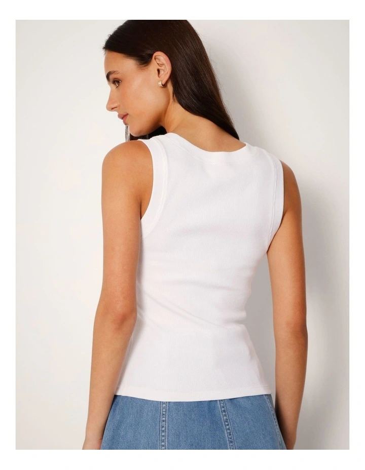 Scoop Neck Tank In White image 6