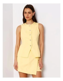 Denim Vest in Light Yellow