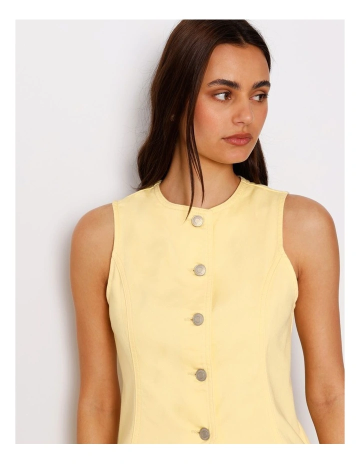 Denim Vest in Light Yellow image 2
