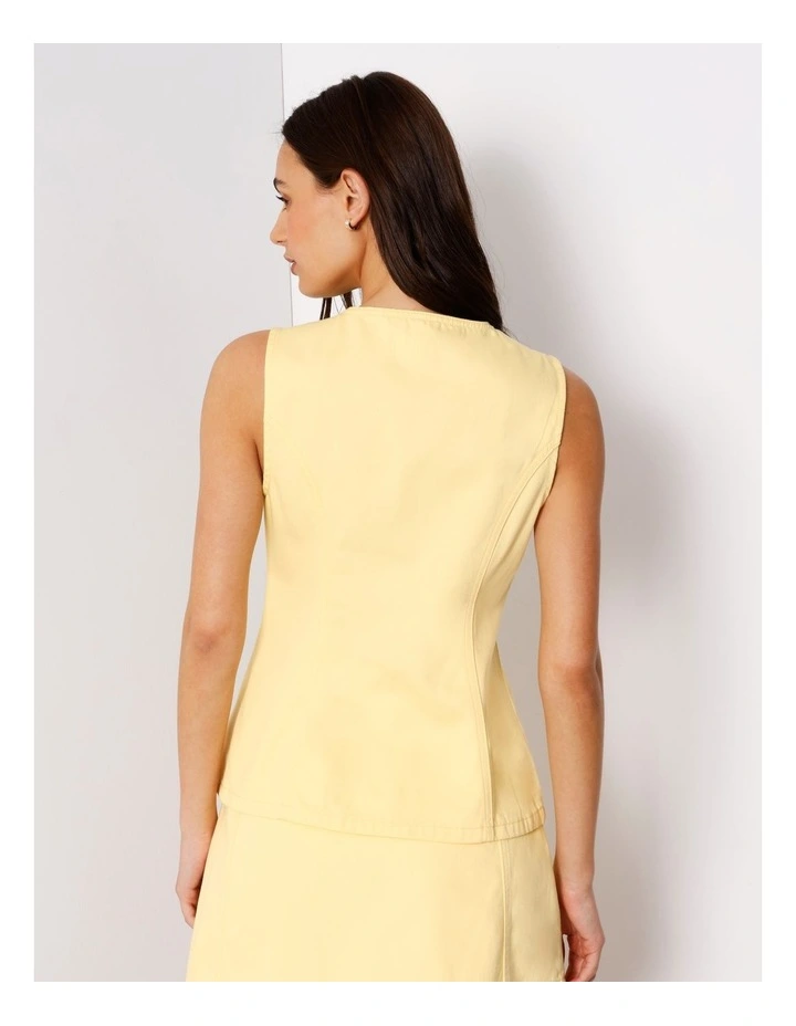 Denim Vest in Light Yellow image 6