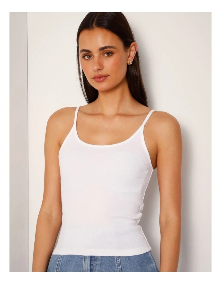 Cami Tank In Bright White image 1