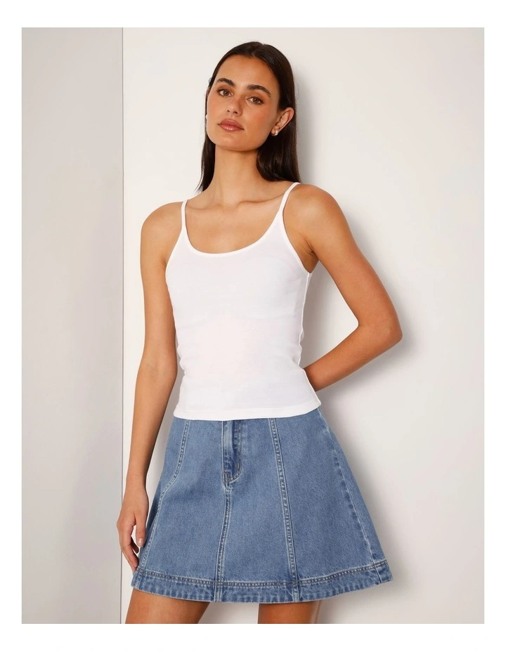 Cami Tank In Bright White image 2