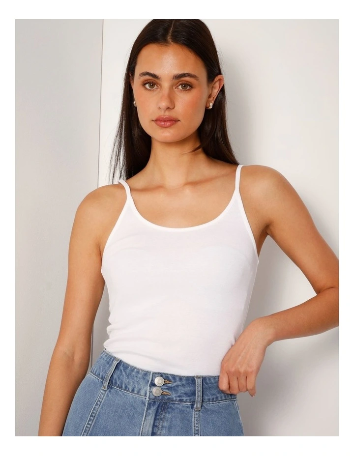 Cami Tank In Bright White image 3