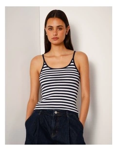 Cami Tank In Bright White/Dress Blues