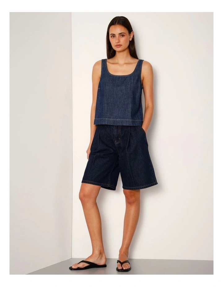 Lightweight Denim Tank Top In Pure Blue image 3