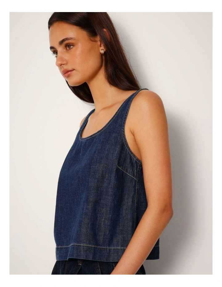 Lightweight Denim Tank Top In Pure Blue image 5