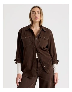 Oversized Shirt In Hot Fudge
