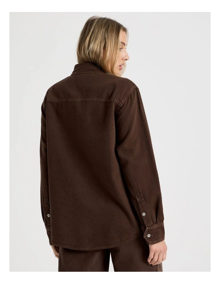 Oversized Shirt In Hot Fudge image 6