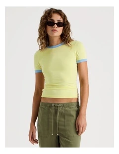 Ringer Tee in Yellow