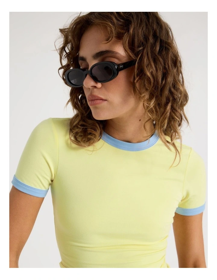 Ringer Tee in Yellow image 2