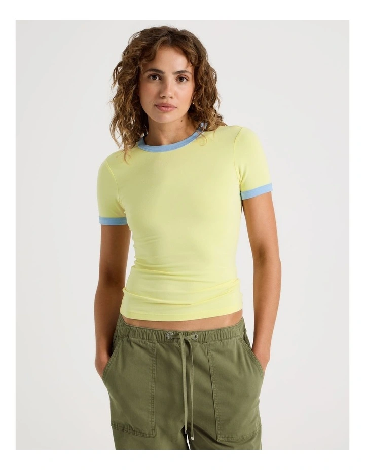 Ringer Tee in Yellow image 4