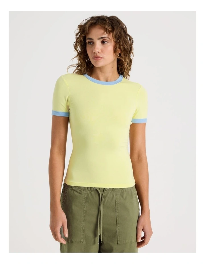 Ringer Tee in Yellow image 5