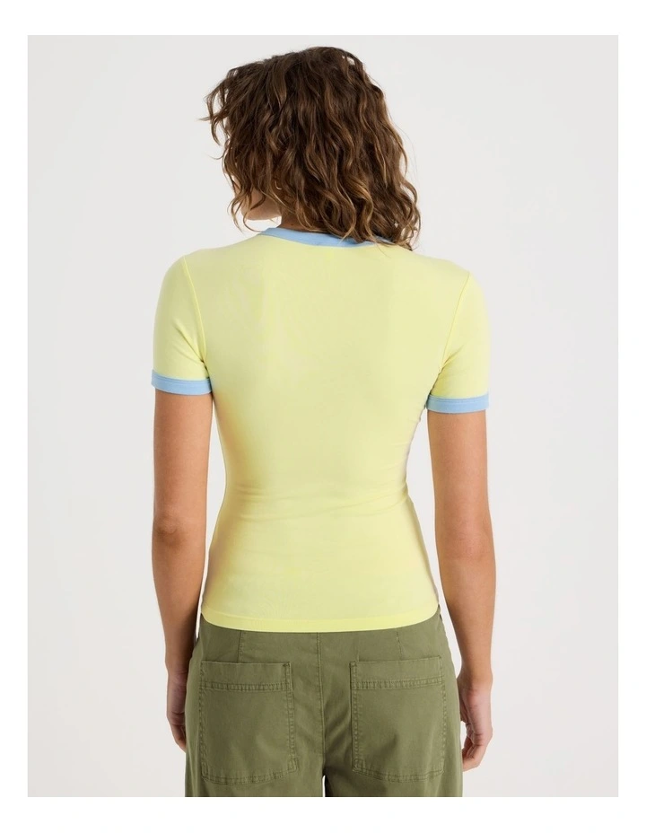 Ringer Tee in Yellow image 6