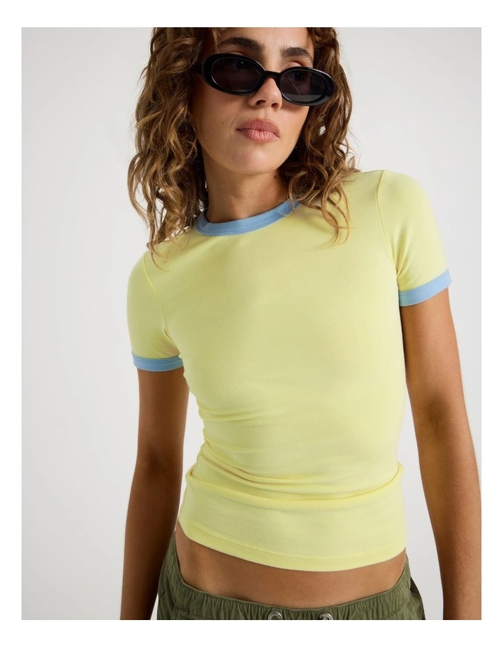 Ringer Tee in Yellow image 7