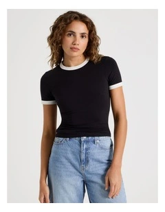 Ringer Tee in Black
