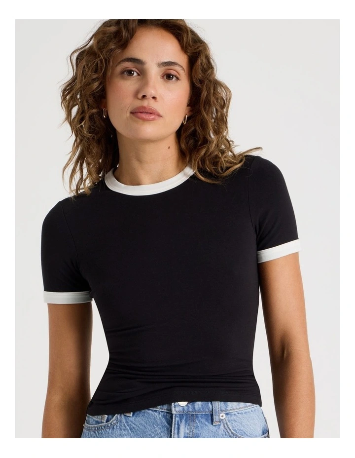 Ringer Tee in Black image 3