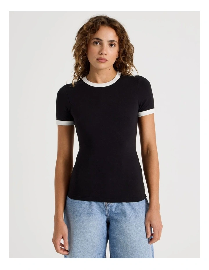 Ringer Tee in Black image 5