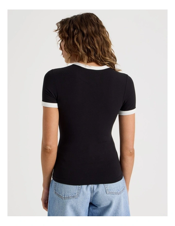Ringer Tee in Black image 6