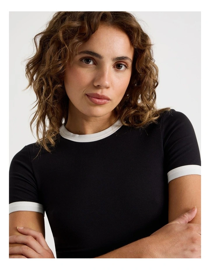 Ringer Tee in Black image 7