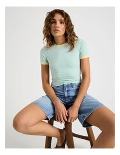 Ringer Tee in Green