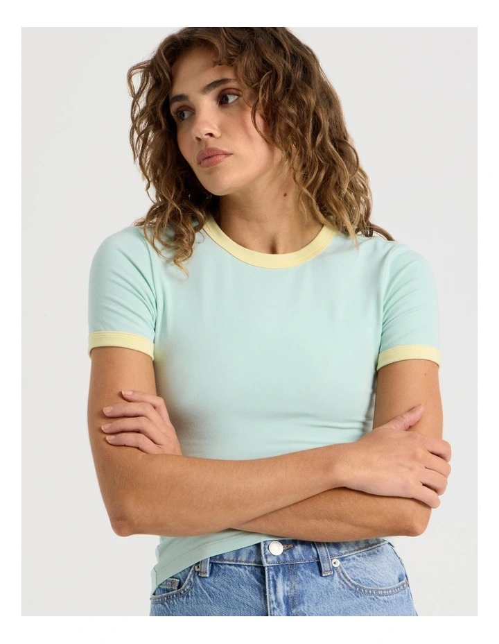 Ringer Tee in Green image 2